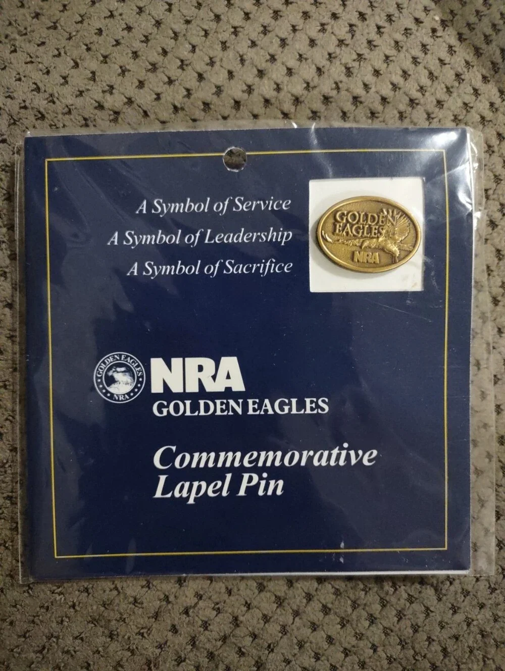 Lot Of 5- NRA Golden Eagles Commemorative Lapel Pins New In Package Mint Vintage